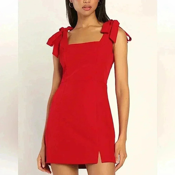 Lulus Womens Red Tie Strap Mini Dress Size XL BRAND NEW - Picture 1 of 7